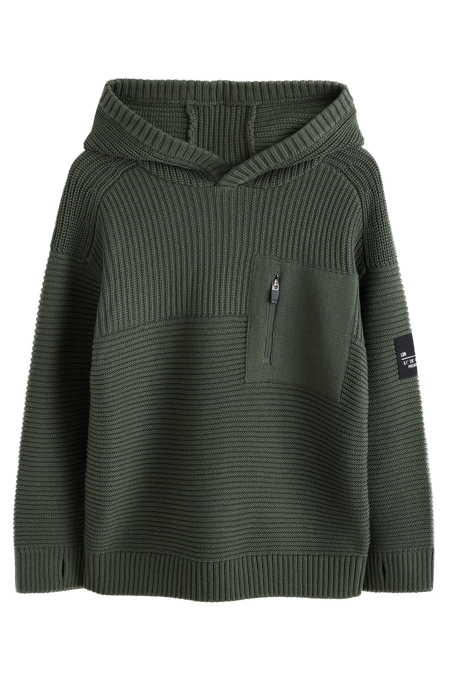 Next Kapuzenpullover Gestricktes Utility-Kapuzensweatshirt (1-tlg)
