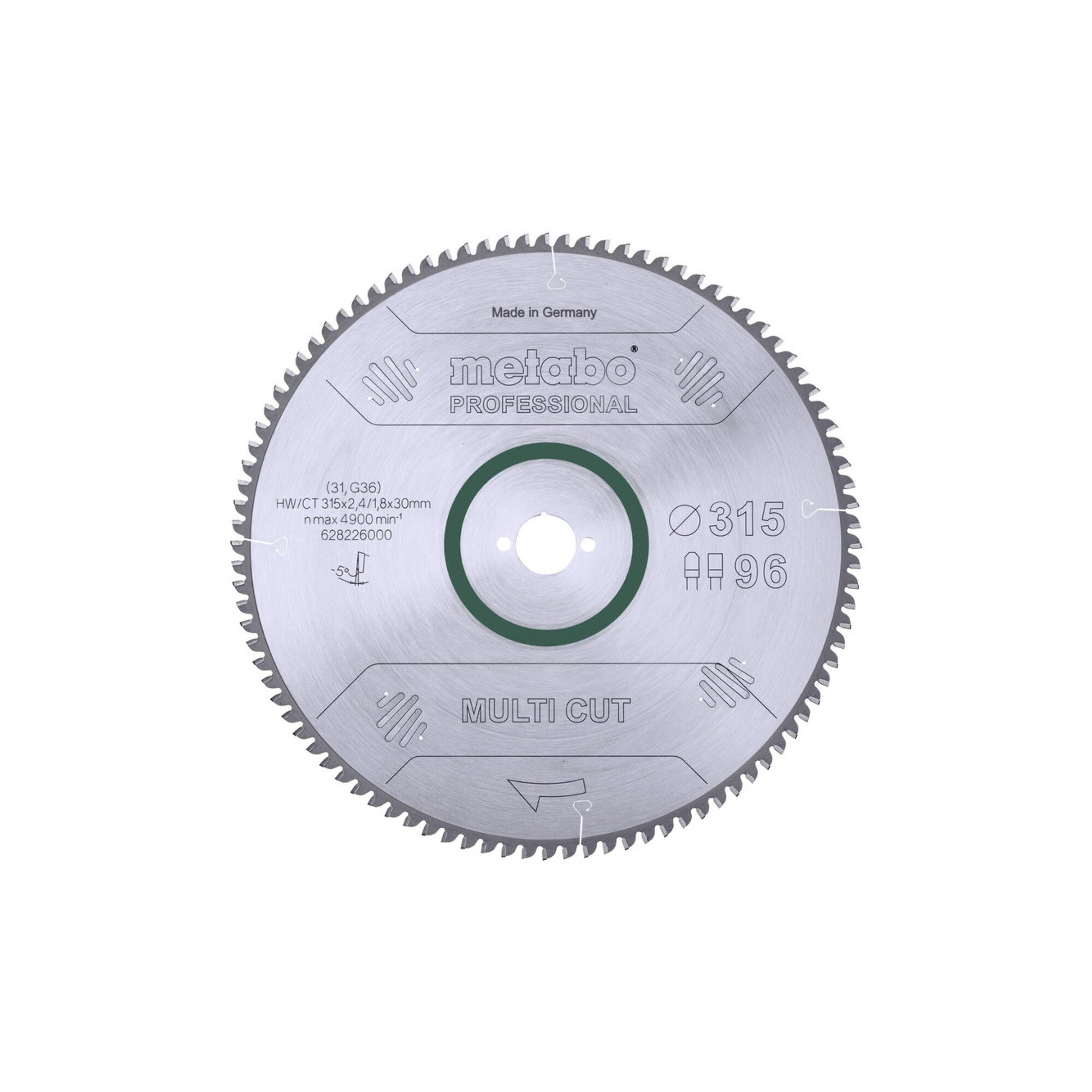metabo Kreissägeblatt Metabo Sägeblatt "multi cut - professional", 315x2,4/1,8x30, Z96 FZ/TZ