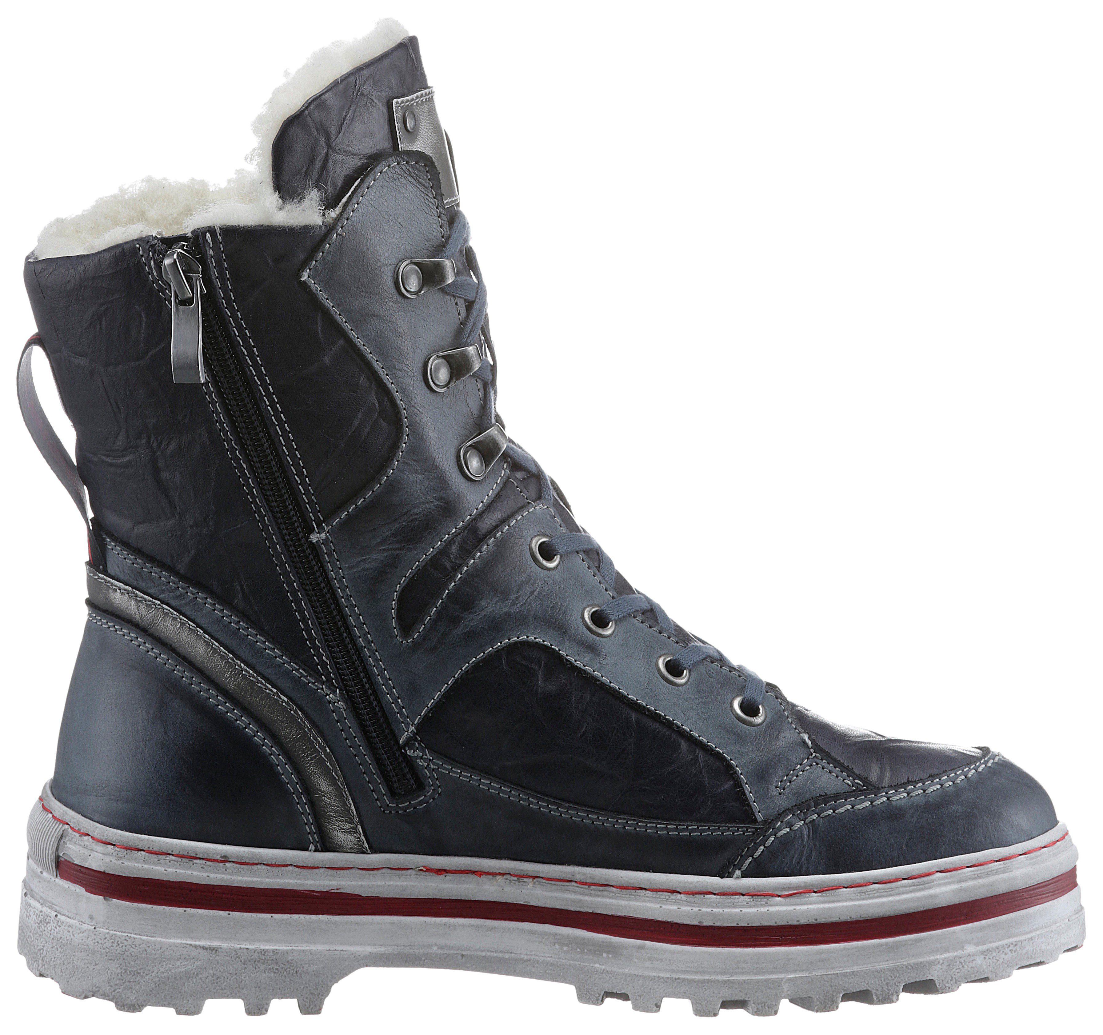 KRISBUT Winterboots mit praktischem Wechselfußbett jeansblau-grau-used