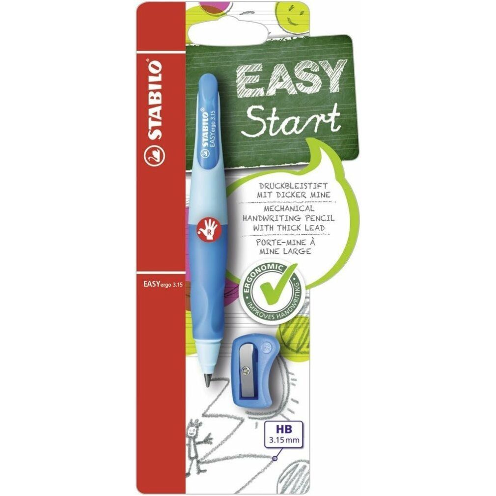 Bleistift Druckbleistift Easy Ergo 3,15mm R hellblau-blau Rechtshänder