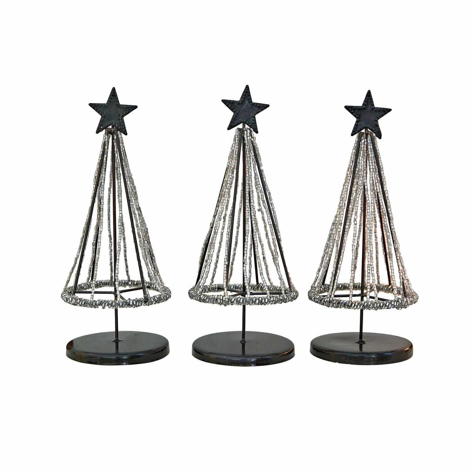 Mirabeau Weihnachtsfigur Deko-Baum 3er Set Zerelle antikschwarz/silber (3er günstig online kaufen