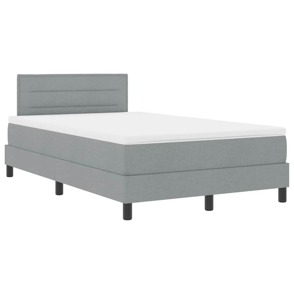 vidaXL Bett Boxspringbett mit Matratze Hellgrau günstig online kaufen