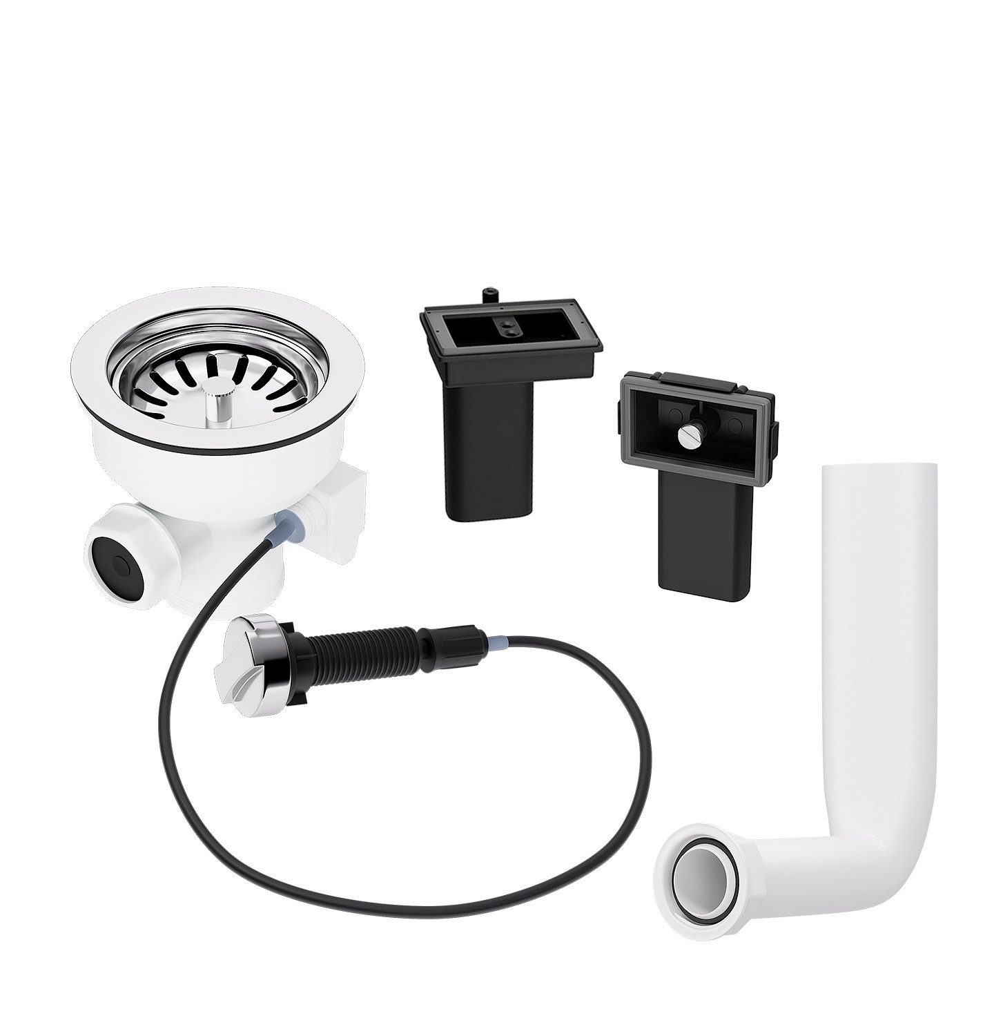 AQUADE Ablaufgarnitur Siebkorbventil 114 mm mit Excenterventil Drehbetätigu günstig online kaufen