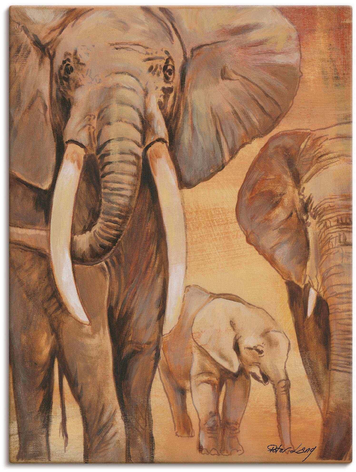 Artland Wandbild Elefanten I, Wildtiere (1 St), als Alubild, Leinwandbild, Wandaufkleber oder Poster in versch. Größen