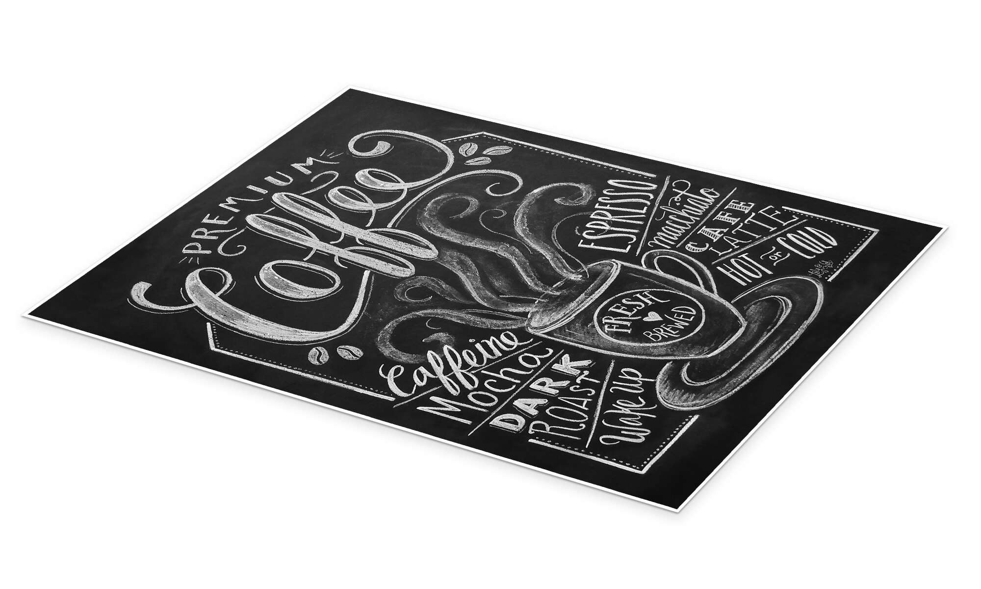 Posterlounge Wandbild Frischer Kaffee, Lily & Val, erhältlich als Poster, L günstig online kaufen