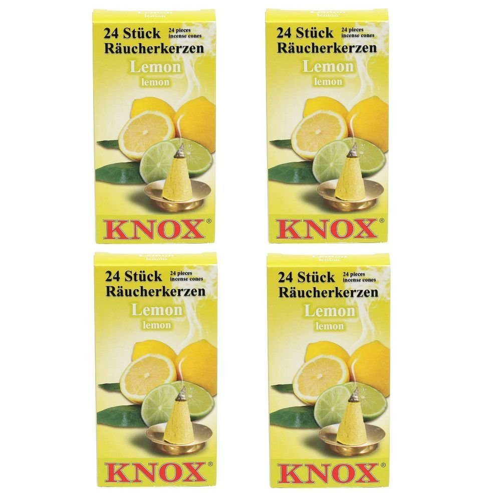 KNOX Räucherkegel 4 Päckchen Räucherkerzen- Lemon - 24er Packung