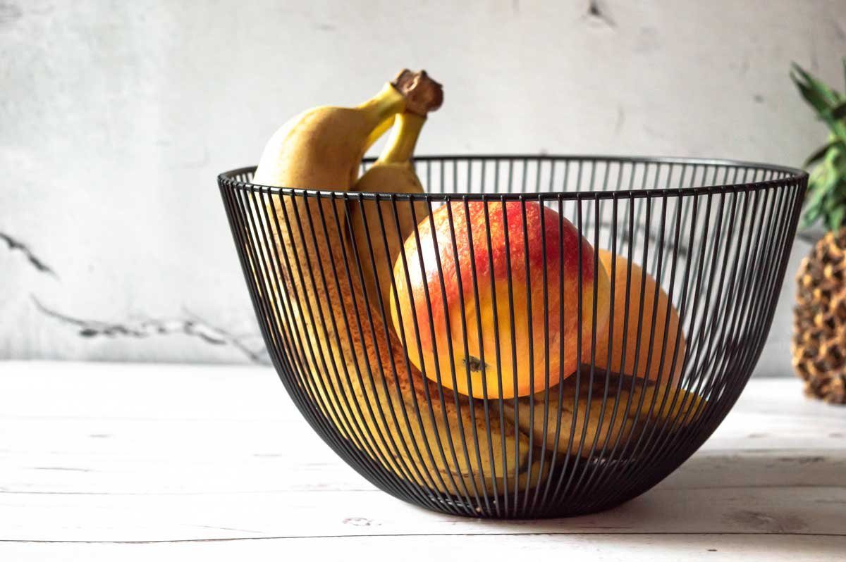 Sendez Obstschale Obstschale Ø25,5cm Metallschale Metallkorb Schale Obstkorb Dekoschale, Metall, (1-tlg)