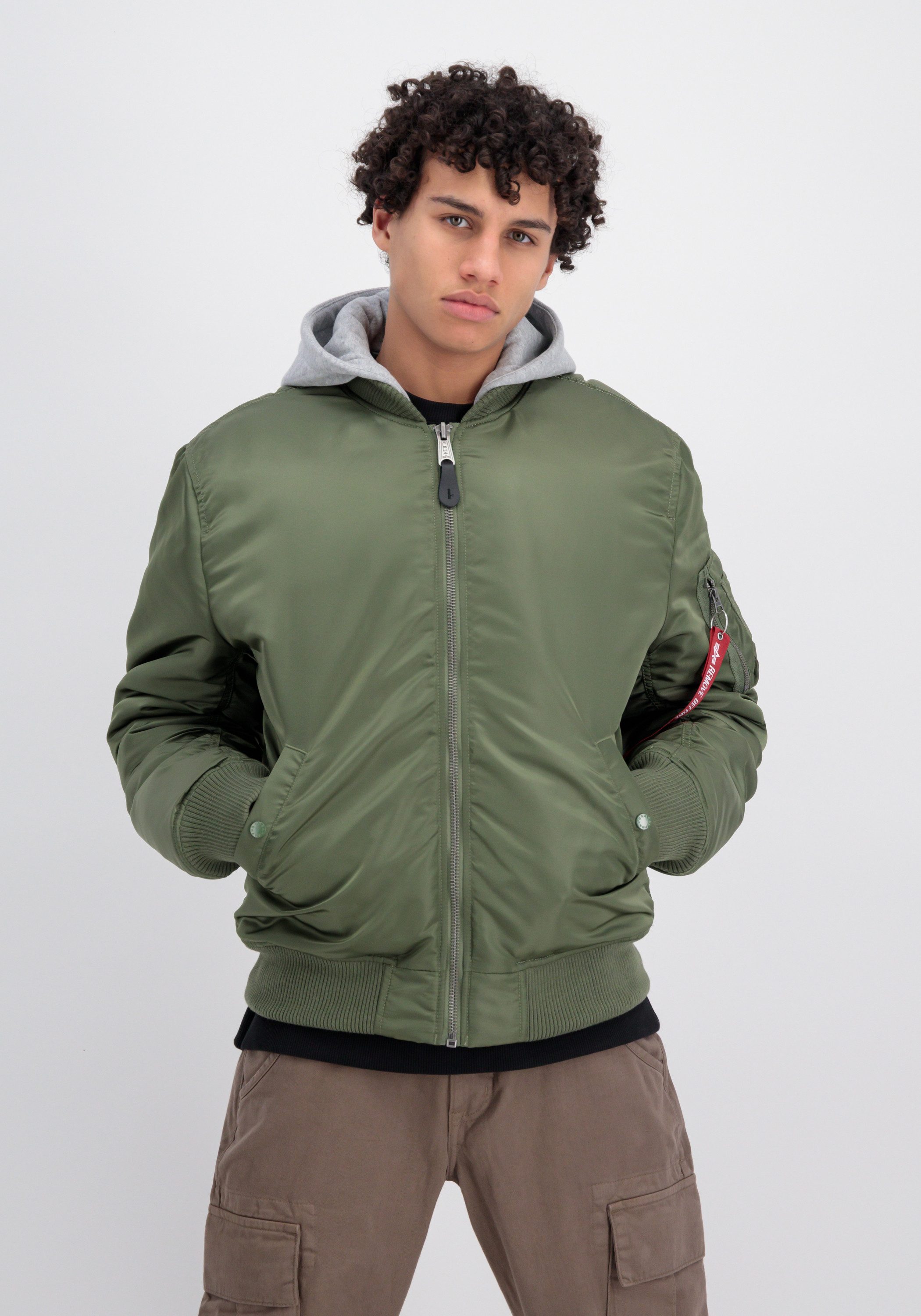 Alpha Industries Bomberjacke MA-1 Zip Hood Back EMB