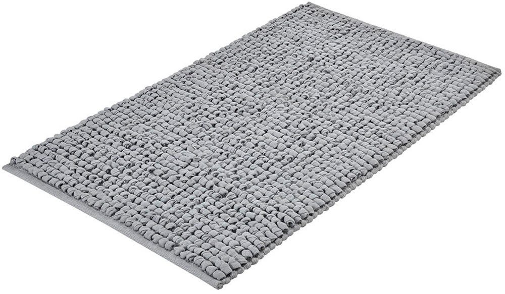 Kleine Wolke Badematte Brava, Badvorleger, Badezimmer Teppich, Höhe 15 mm, beidseitig nutzbar, fußbodenheizungsgeeignet, Baumwolle, rechteckig, Badteppich, Uni Farben, dicke Schlaufen, handgewebt