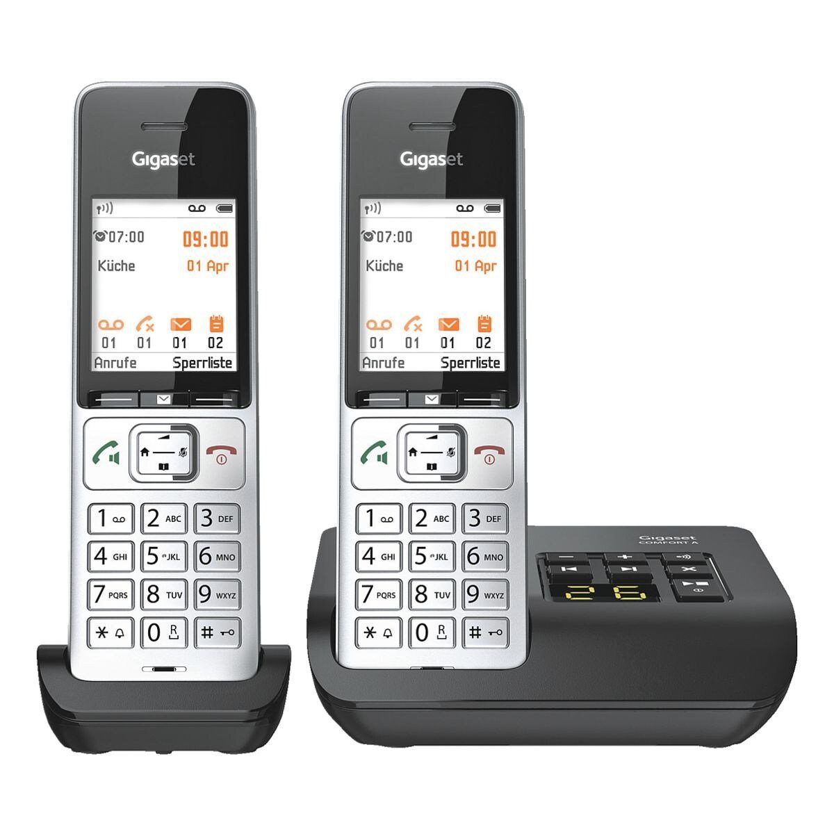 Gigaset COMFORT 500A Duo - Telefon - silber/schwarz Schnurloses DECT-Telefon – Bild 4 von 5