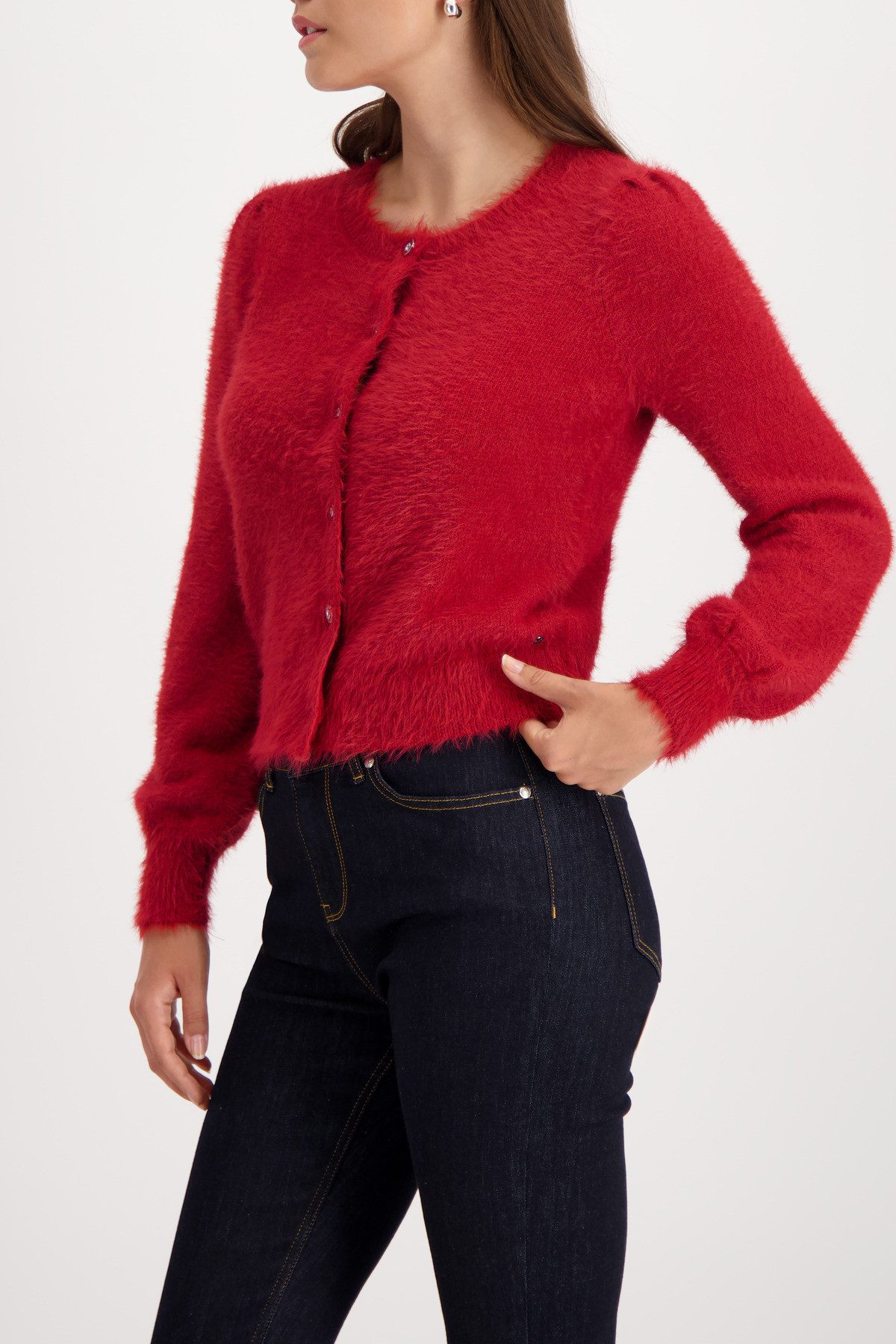 Monari Strickjacke Regular fit mit Rundhalsausschnitt günstig online kaufen