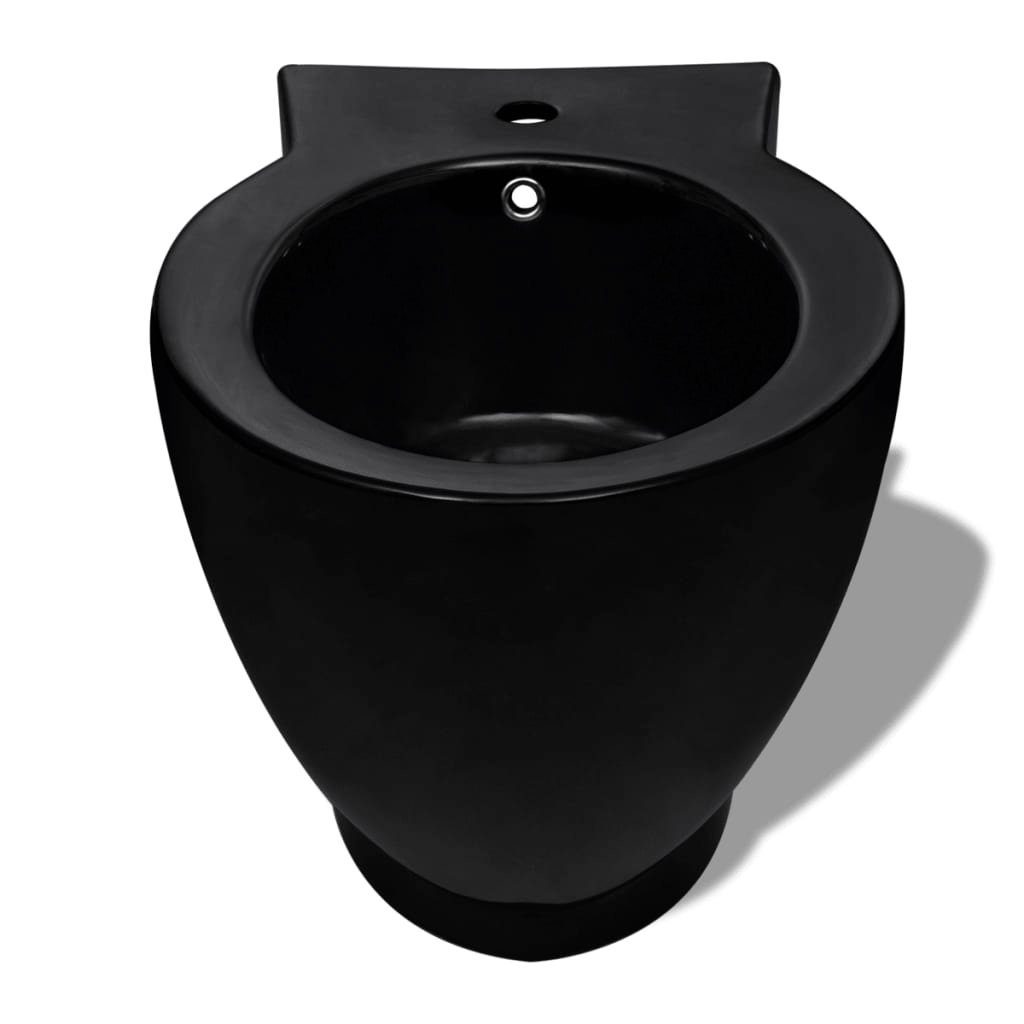 vidaXL Bidet Keramik-WC & Bidet-Set Schwarz
