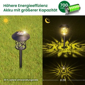 Elegear LED Solarleuchte 8 Stück Gartenleuchte für Garten/Gehweg, Gartenleuchtung mit Erdspieß, LED fest integriert, Warmweiß, 3200k, IP65