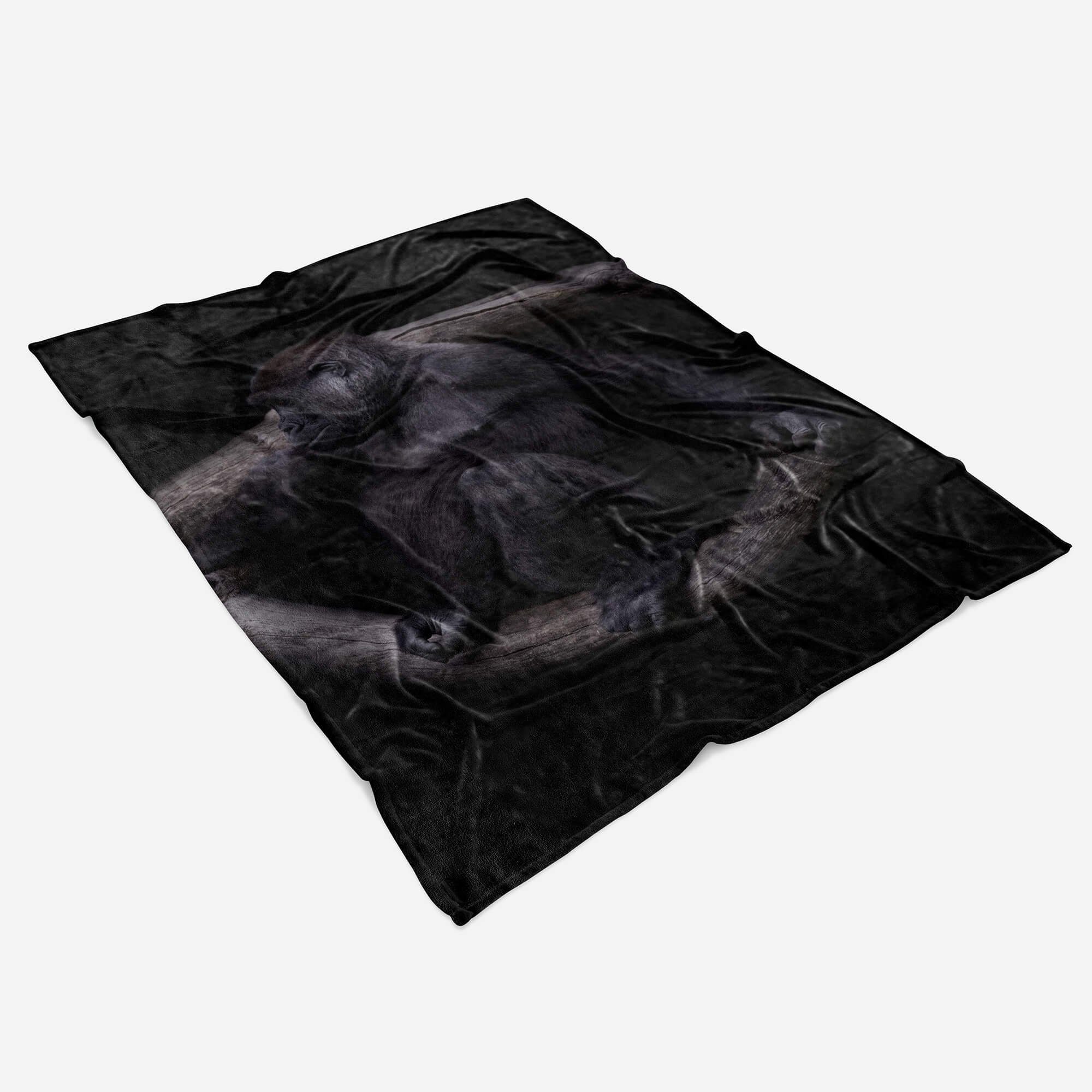 Baumwolle-Polyester-Mix Handtuch (1-St), Sinus Strandhandtuch Weibchen Handtuch Kuscheldecke Art Handtücher Tiermotiv S, mit Saunatuch Gorilla