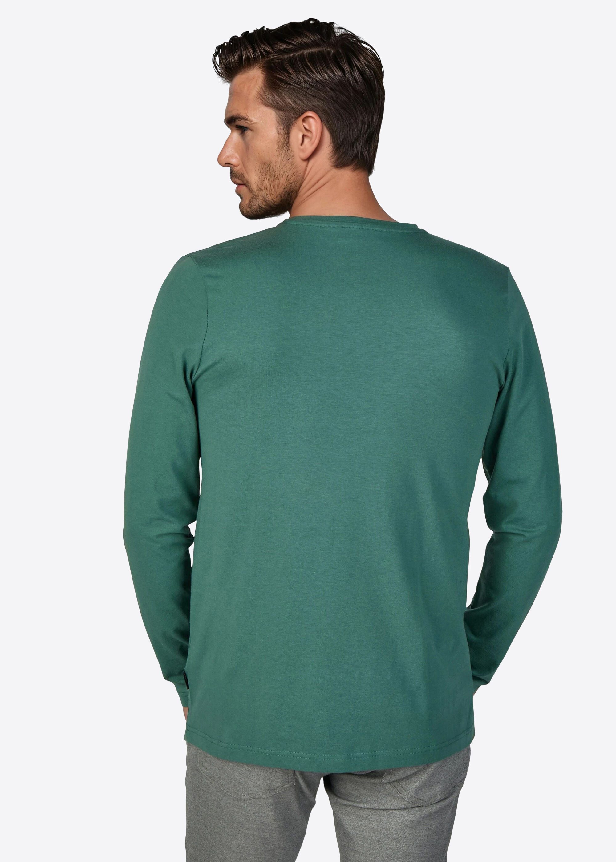 Pierre Cardin Langarmshirt (1-tlg) mit Rundhalsausschnitt