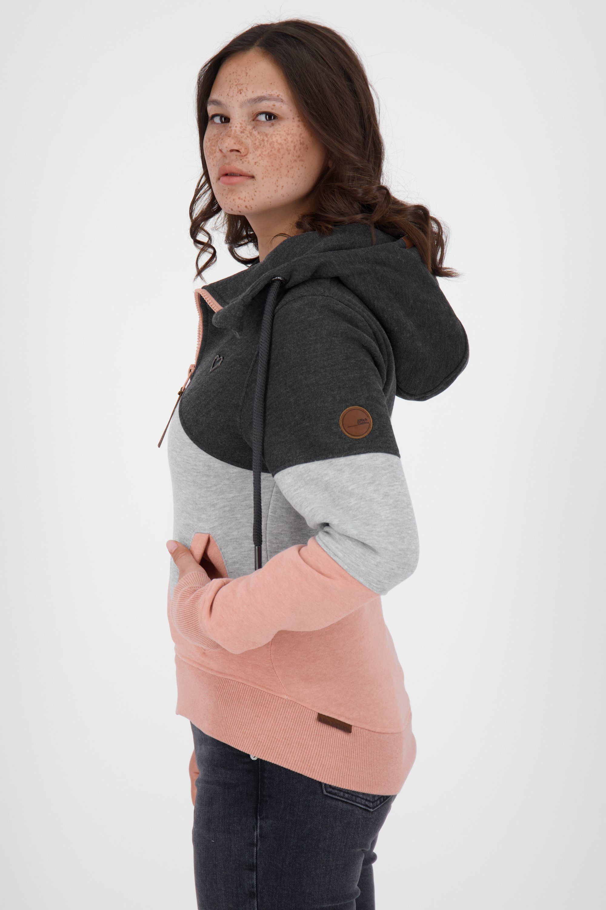 Alife & Kickin A Sweatjacket Kapuzensweatjacke Damen Kapuzensweatjacke, SteffiAK mahagonium Sweatjacke melange