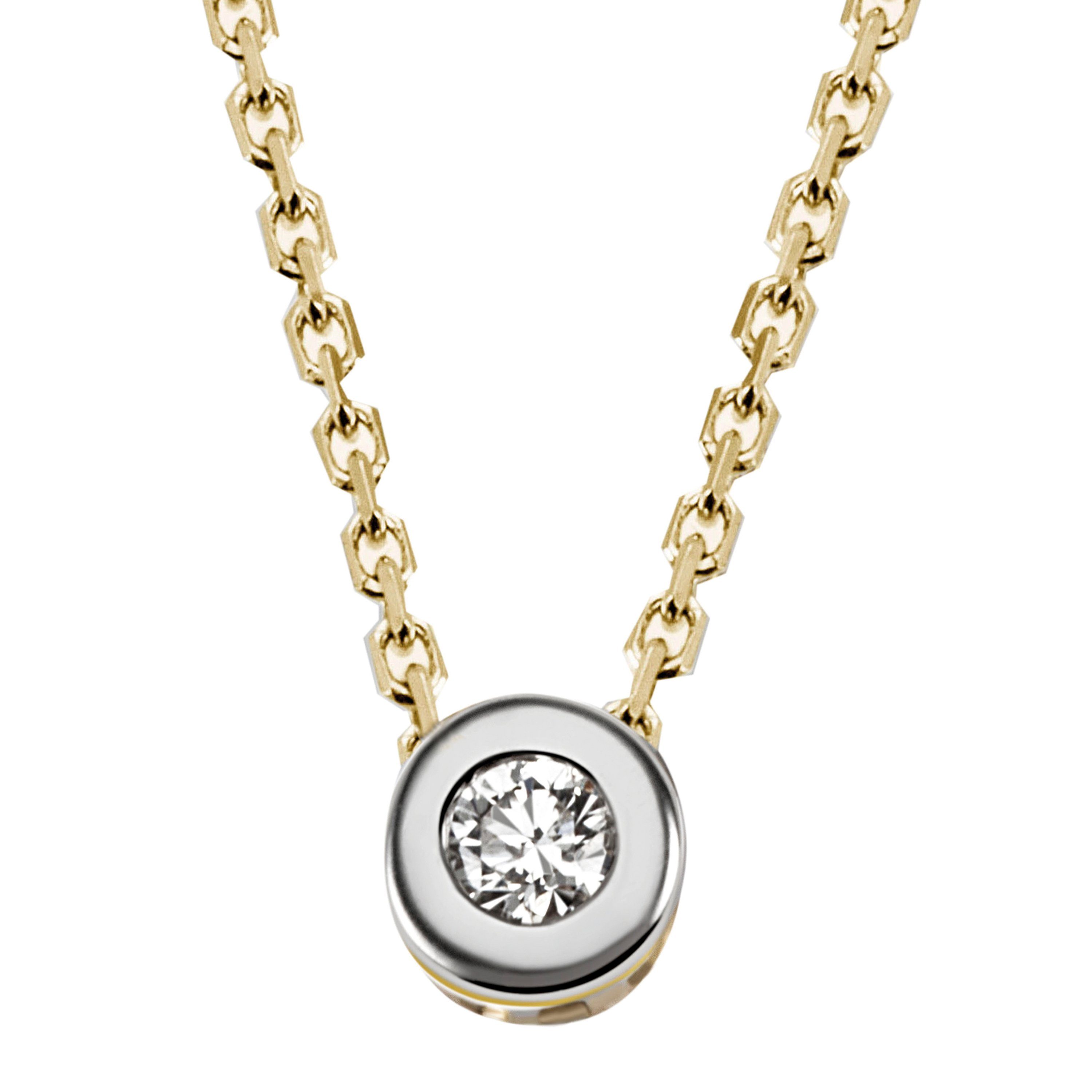 Firetti Kette mit Anhänger Schmuck Geschenk Gold 375 Halsschmuck Halskette Goldkette Ankerkette, mit Brillant