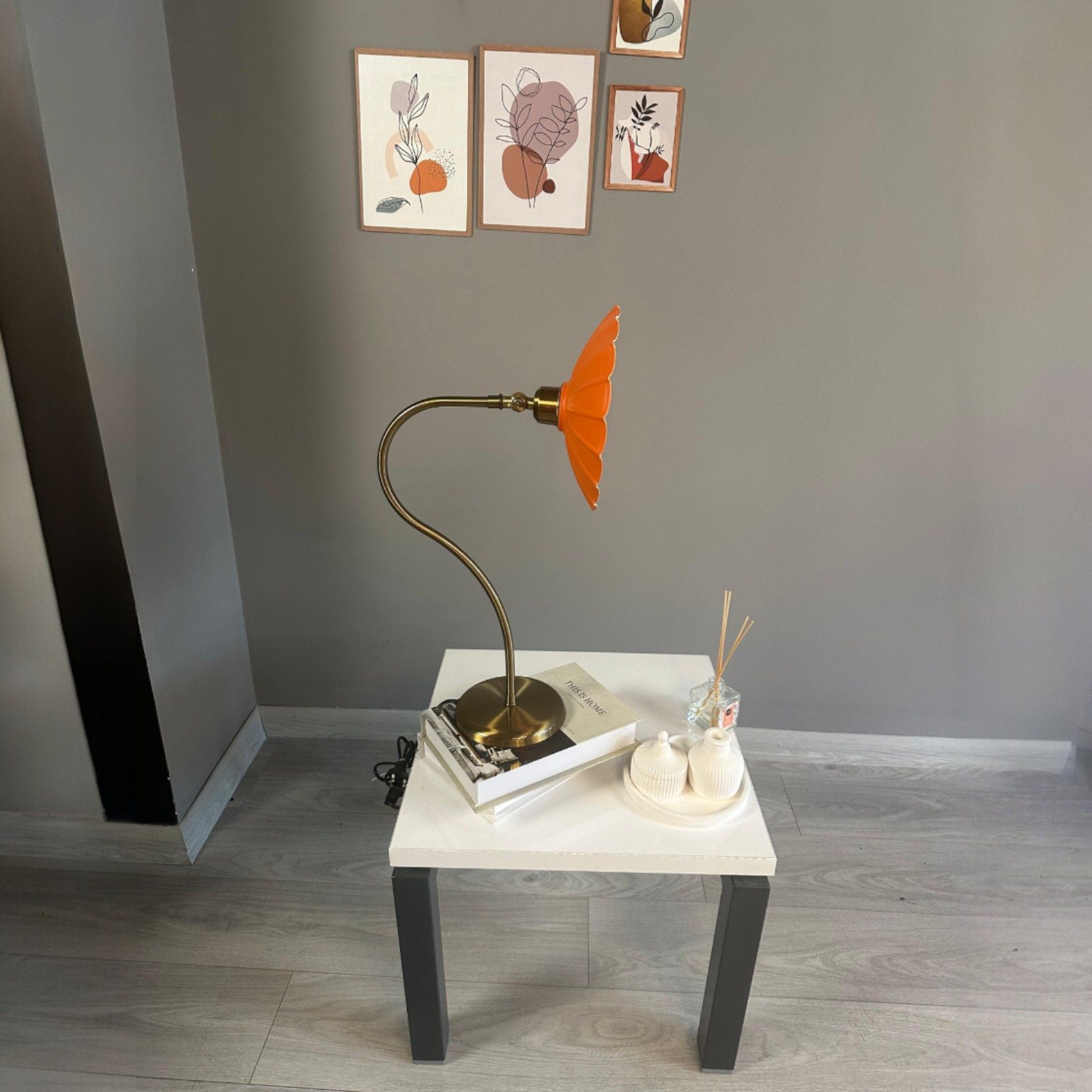 Bamyum Nachttischlampe Risso Modern Metall Tischleute mit Kabel, ohne Leuchtmittel