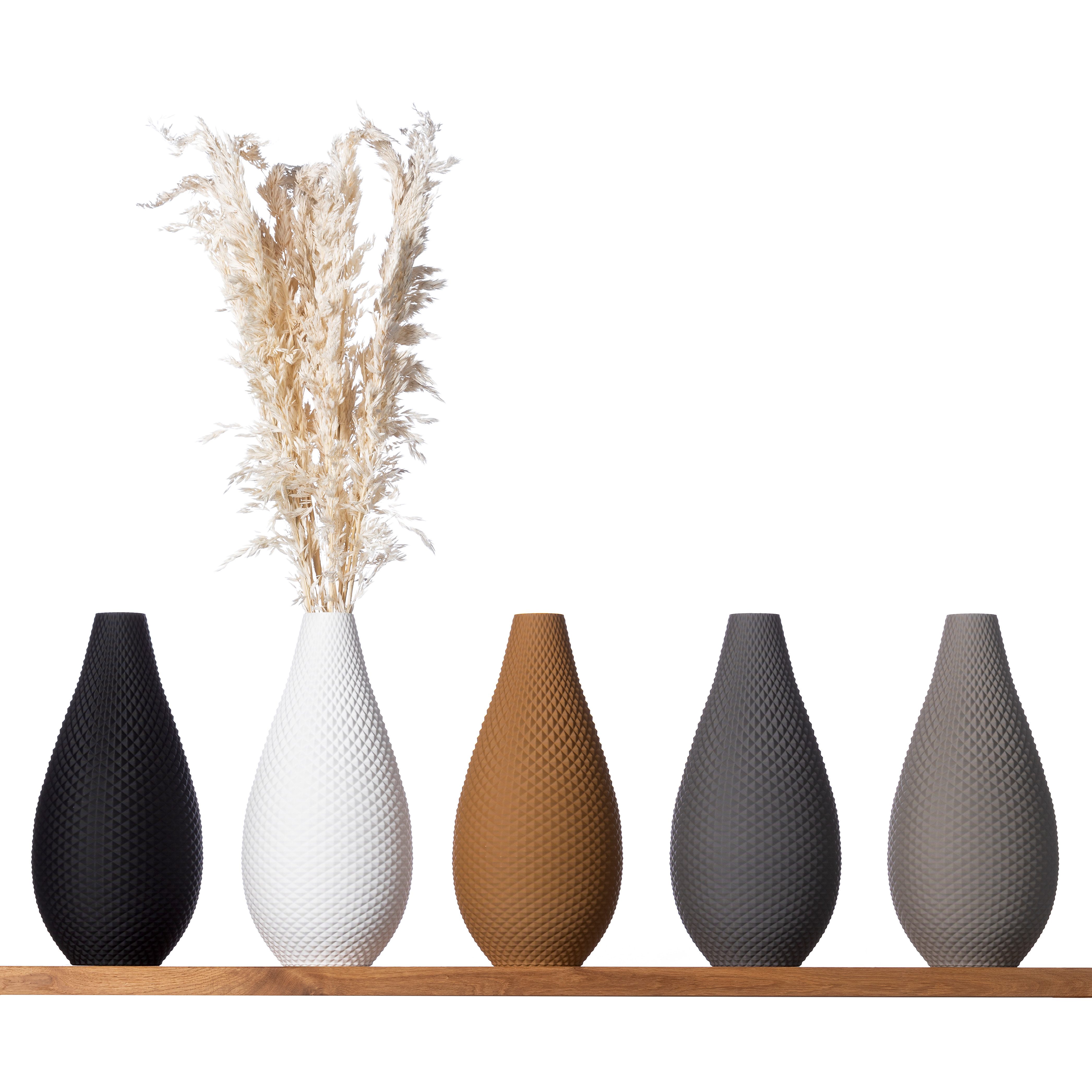 3D Vase Dekovase Babette 38cm Nachhaltige Deko Vase Pampasgras Trockenblumen, Bodenvase