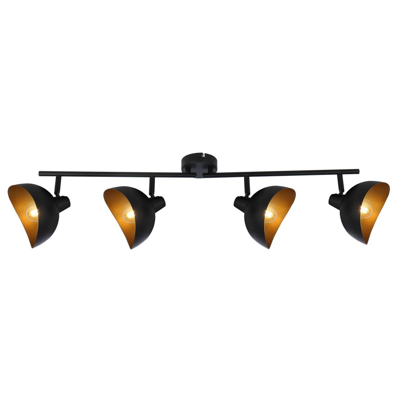 4flg schwarz Deckenleuchte Spotrohr Layton geeig Brilliant 4x matt/gold Lampe E14, Layton, 25W, D45,