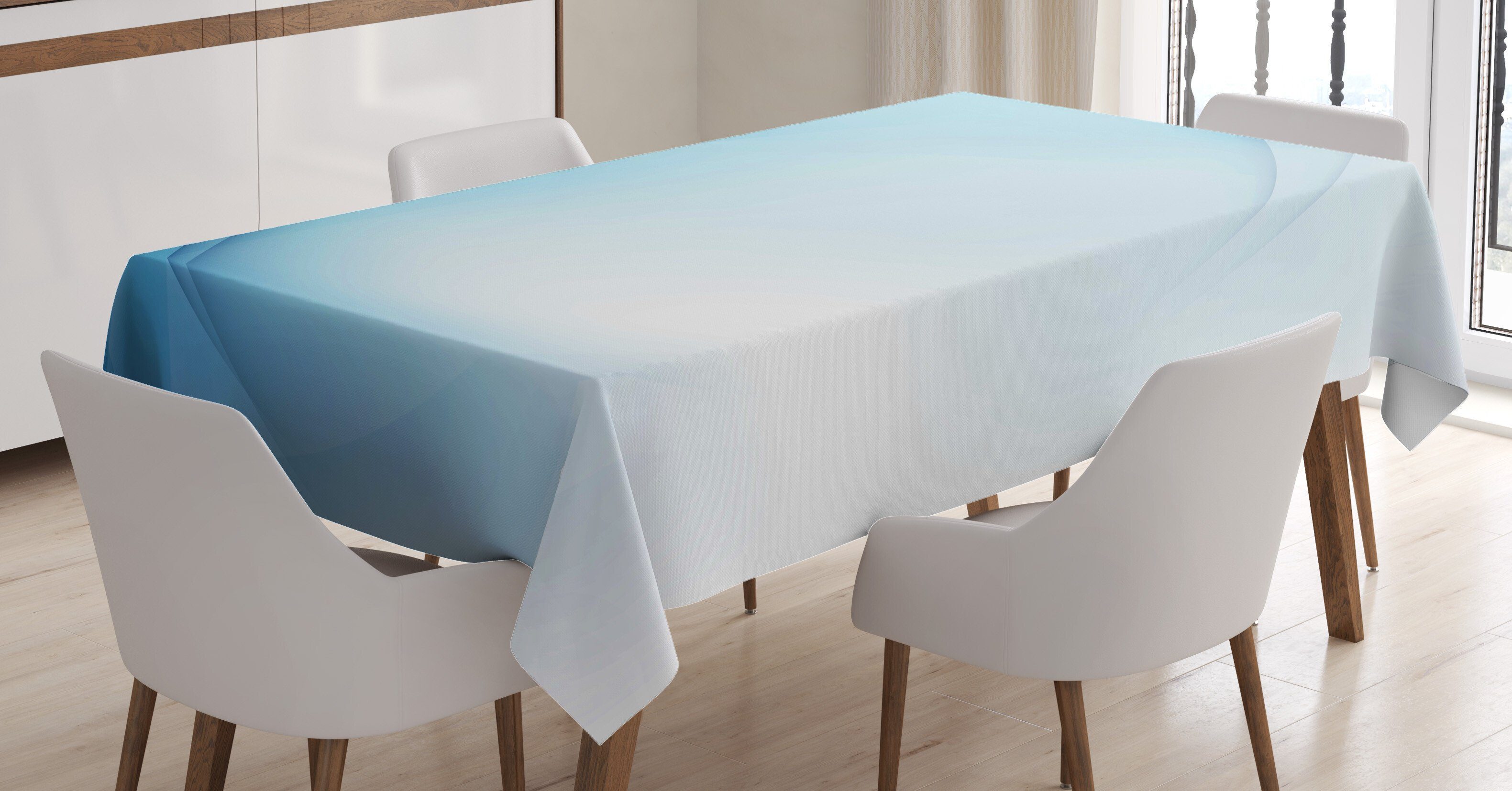 Abakuhaus Tischdecke Farbfest Waschbar Für den Außen Bereich geeignet Klare Farben, Blau Strahleneffekt Abstrakt Moderne