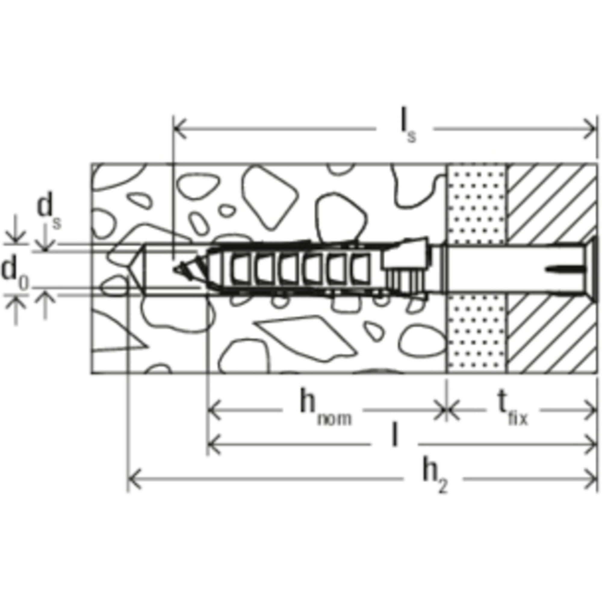Thumbnail - Fischer Universaldübel fischer Langschaftdübel SXR 6x60, Dübel, (100