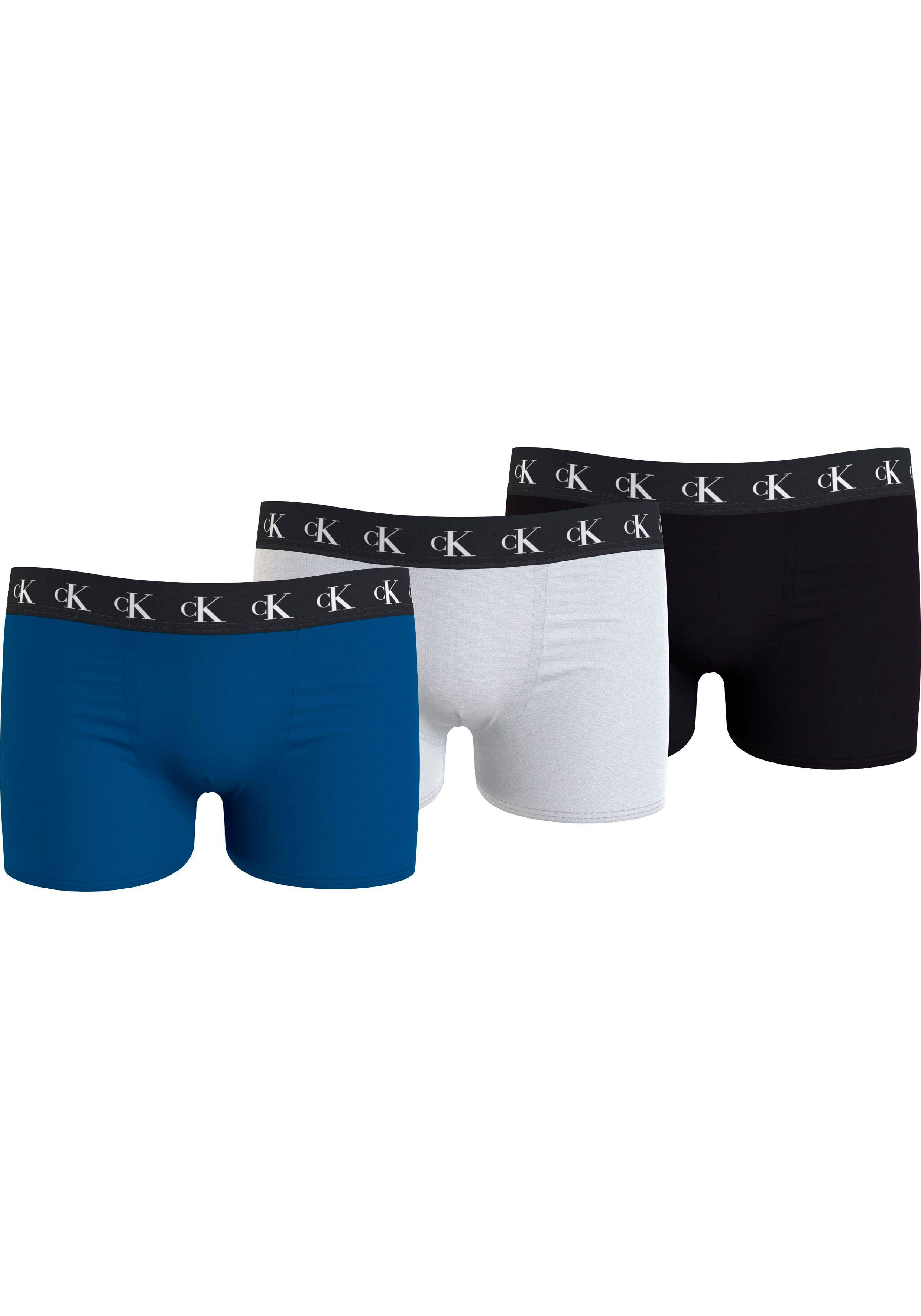Bund Slip Klein 3er-Pack) (Packung, Underwear 3PK Markenlabel Calvin am Klein Calvin TRUNK mit