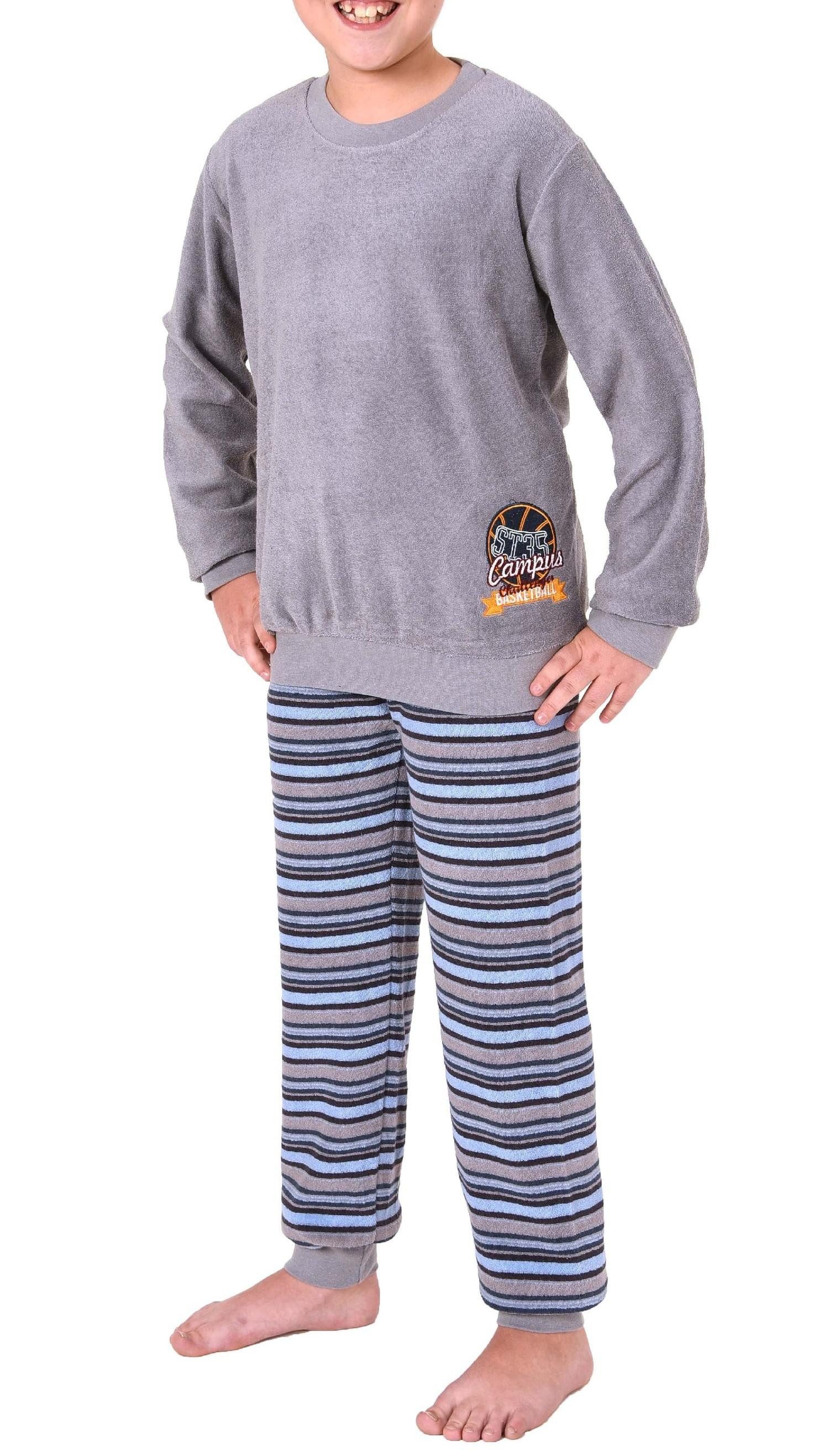 Normann Pyjama Jungen Frottee Pyjama langarm mit Bündchen und Stickerei - 291 13 577 – Bild 3 von 4