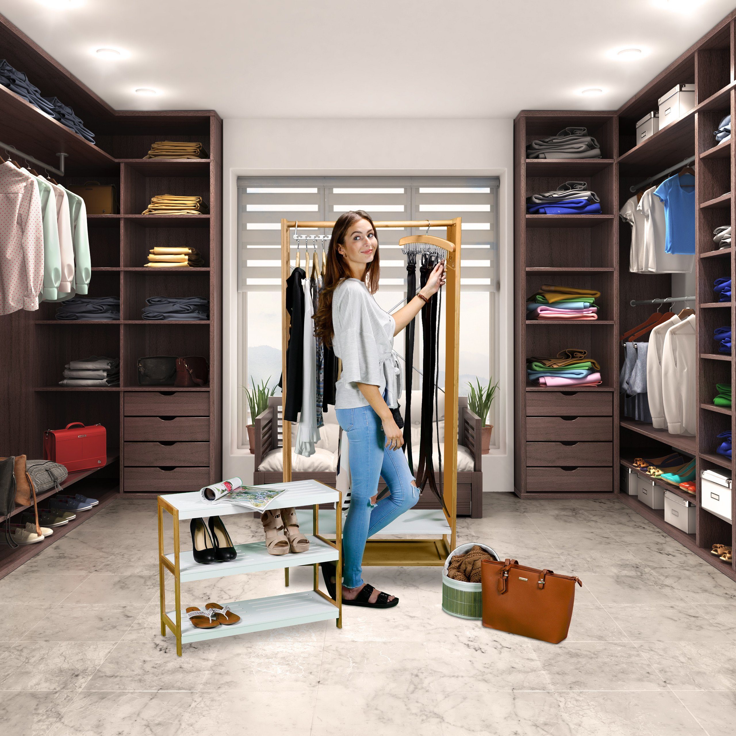 relaxdays Gürtelbügel Gürtelhalter für Kleiderschrank, (2er Set, 2-tlg), 2e günstig online kaufen