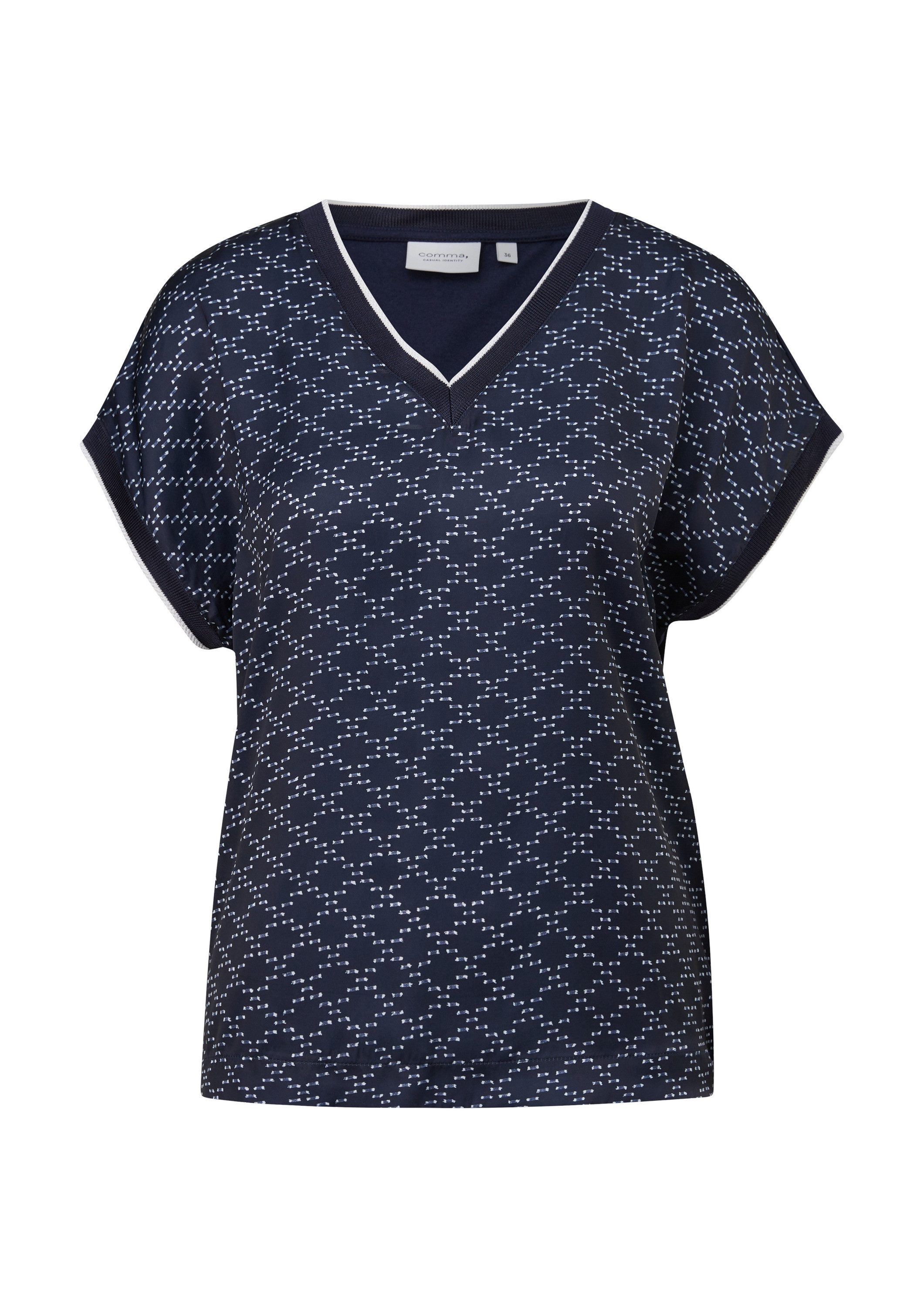 comma Kurzarmshirt T-Shirt Blusenshirt aus Viskosemix günstig online kaufen