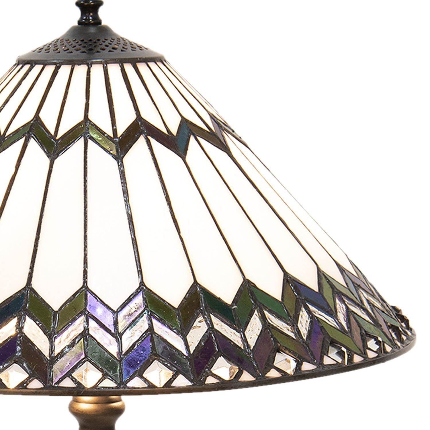 Clayre & Eef Schreibtischlampe Clayre & Eef Lumilamp Tischlampe Tiffany Ø 40*62 cm Mehrfarbig, Tiffanylampe, ohne Leuchtmittel, abhängig vom Leuchtmittel
