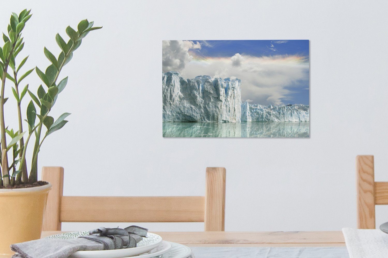 cm Leinwandbild Leinwandbilder, (1 Argentinien, Wandbild 30x20 in OneMillionCanvasses® dem St), Perito-Moreno-Gletscher über Wolken Wanddeko, Aufhängefertig,