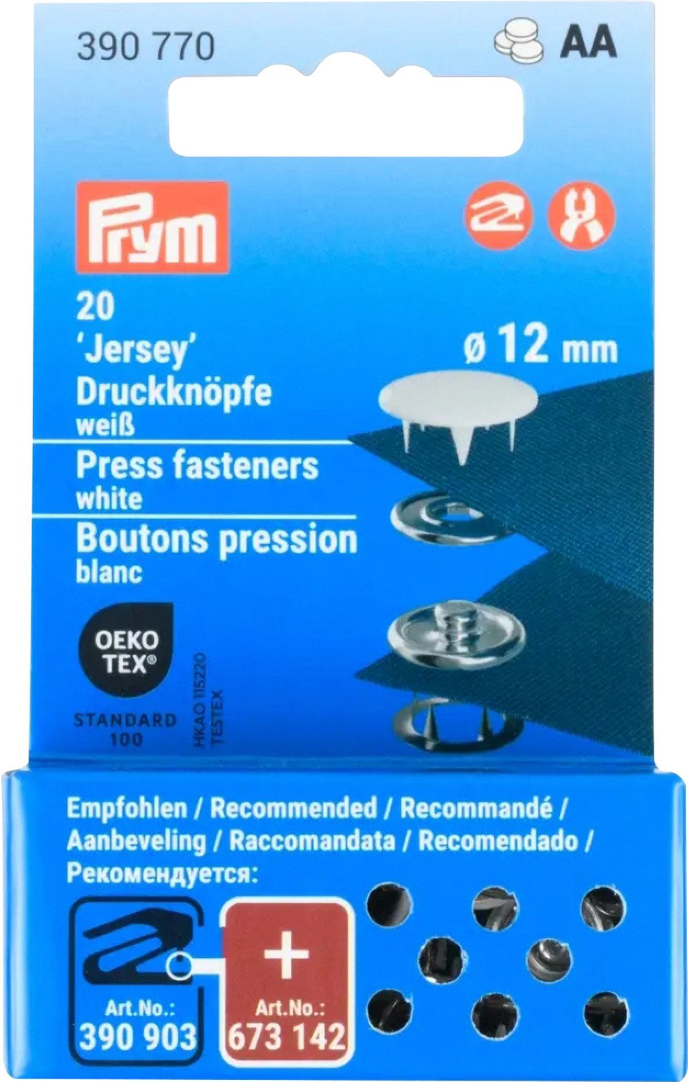 Prym Druckknopf Prym Druckknöpfe Jersey, 12 mm, 20 Stück