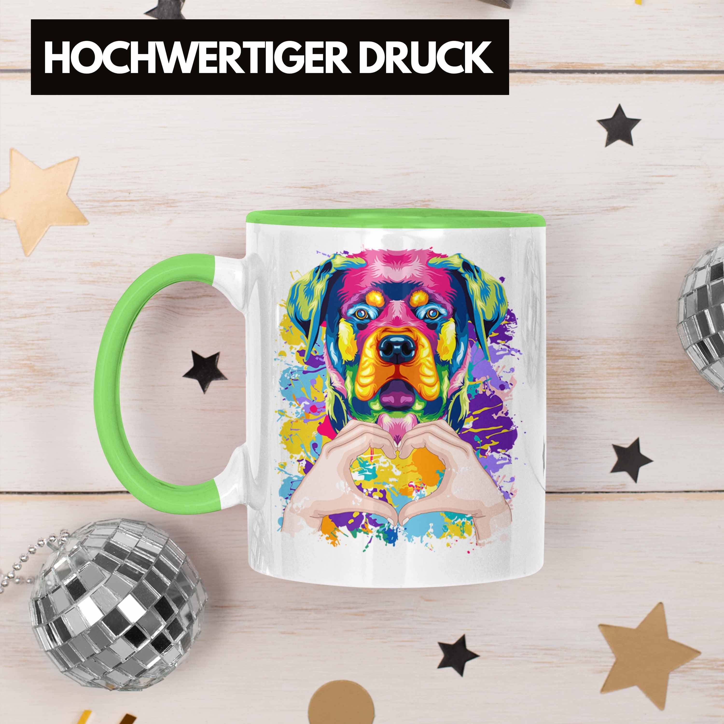 Tasse Tasse Besitzer Trendation Farbe Geschenk Geschenk Grün Rottweiler Love Lustiger Spruch