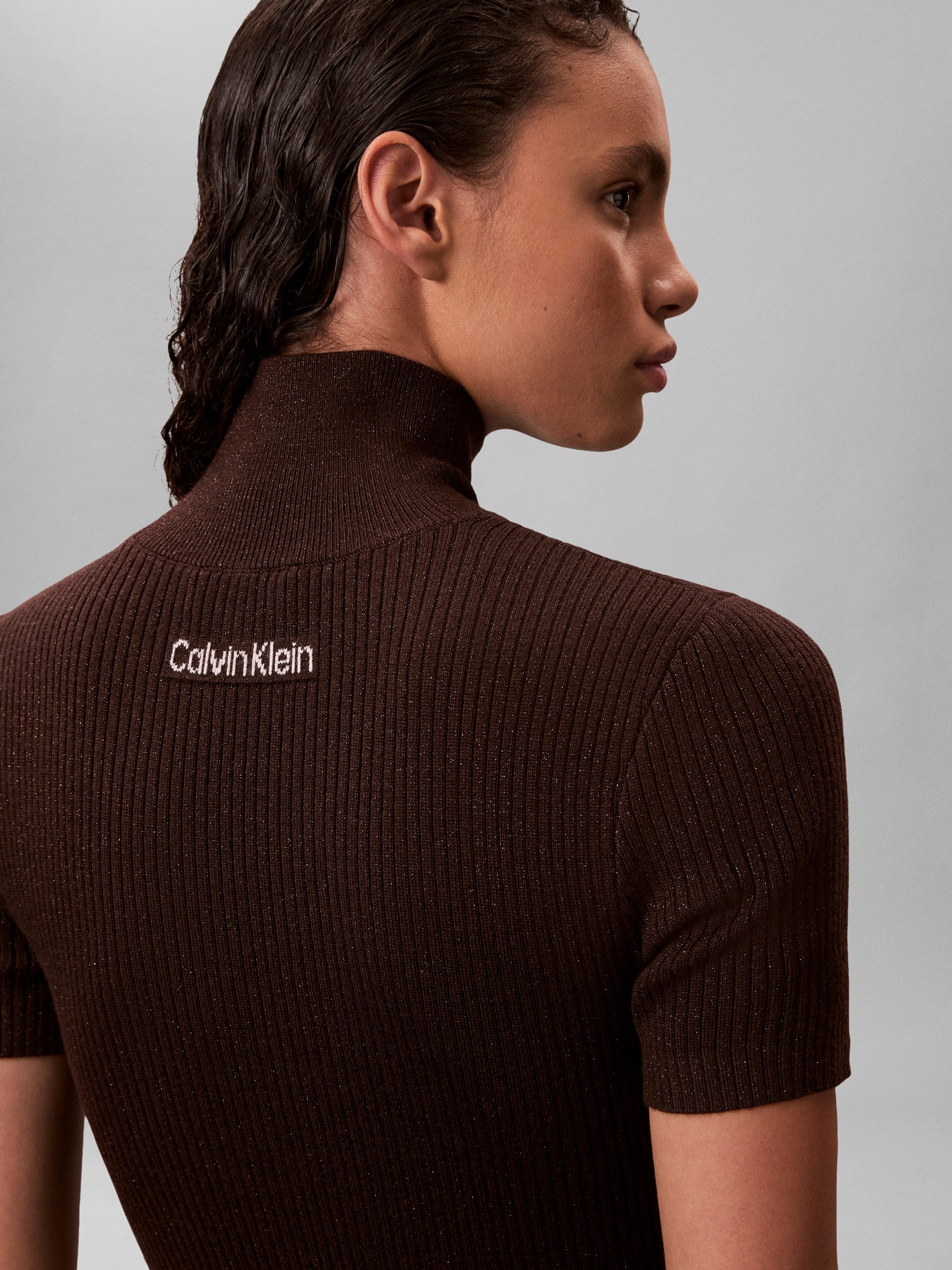 Calvin Klein Jeans Minikleid Figurbetonte Passform mit Stehkragen