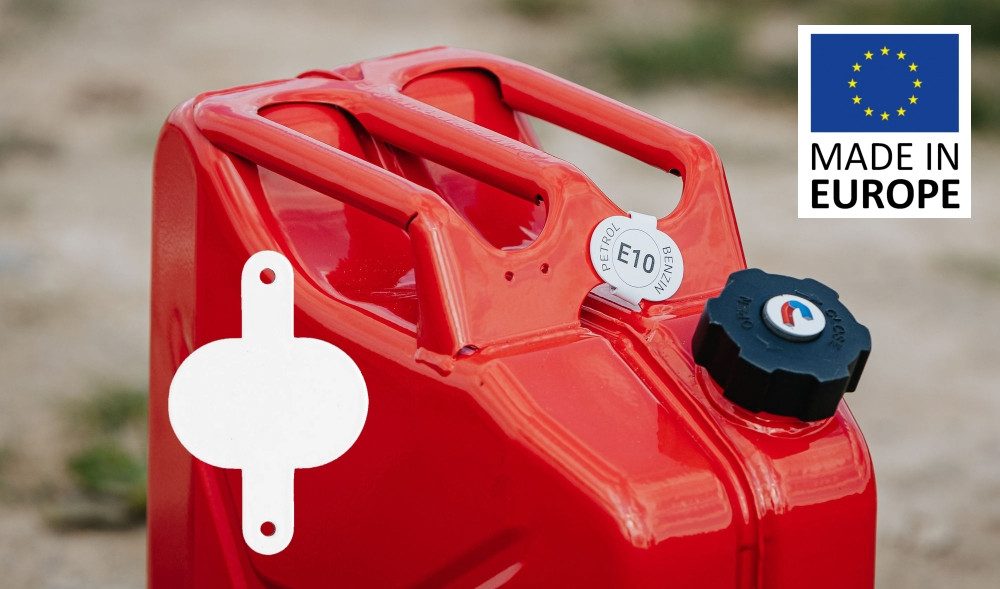 BW Benzinkanister Clip für Kraftstoffkenneichnung für Metall Kraftstoffkanister (für 5L,10L und 20L Metall Kanister, Made in Europe), zur freien Kennzeicnung