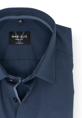 MARVELIS Kurzarmhemd Kurzarmhemd - Body Fit - Einfarbig - Bleu