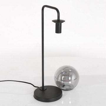 Liadomo Tischleuchte Poliqua, ohne Leuchtmittel, Industrial-Look, Rauchglas, 51 cm, gemütliches Licht, E27-Fassung