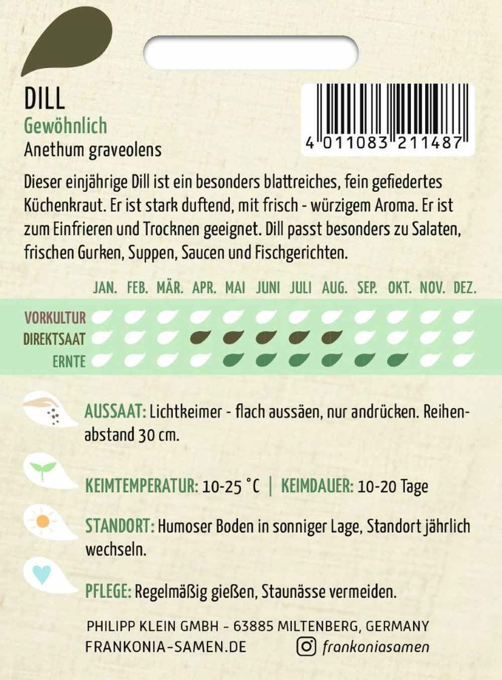 FRANKONIA Kräutersamen Dill, Gewöhnlich - Dill-Samen Kräuter-Samen Gewürz S günstig online kaufen