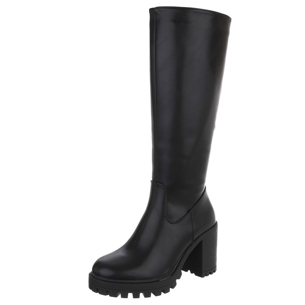 Stylische kniehohe Stiefel mit Blockabsatz für Damen High-Heel-Stiefel