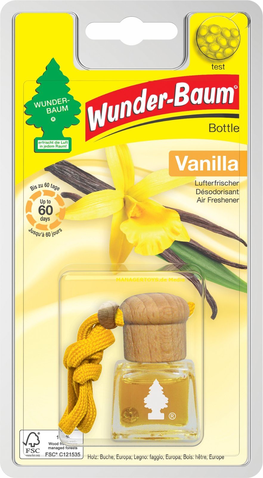 Wunder-Baum Duftöl Fläschchen Flakon Vanille WUNDERBAUM Luft Erfrischer Vanilla 4,5 ml