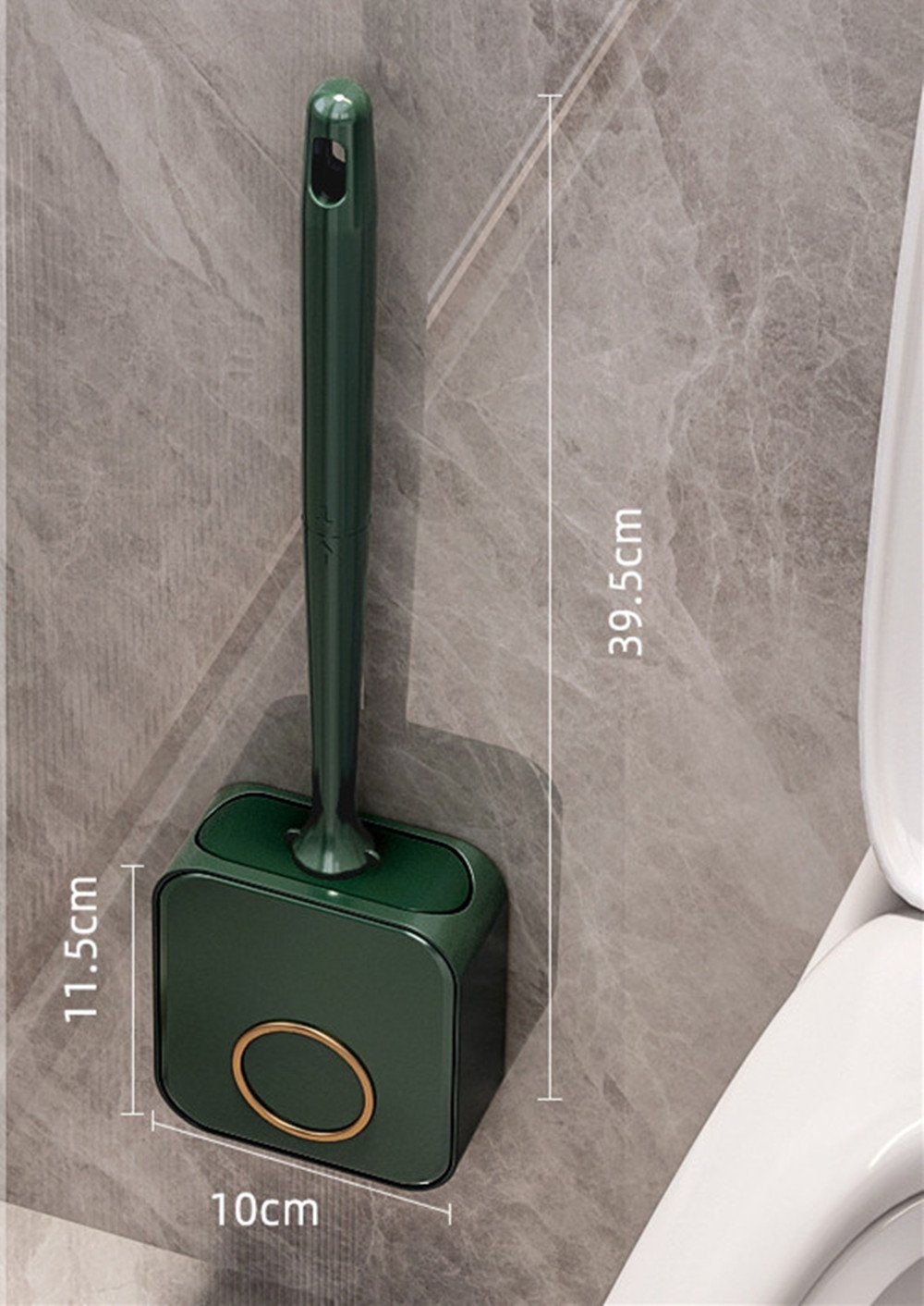 tlg., green mit Badaccessoire-Set XDeer Flexibel Bürste Silikon,WC Halter,Klobürste Stück Toilettenbürste mit Griff 2/3 1 mit, langem Schnelltrocknendem Wandmontage