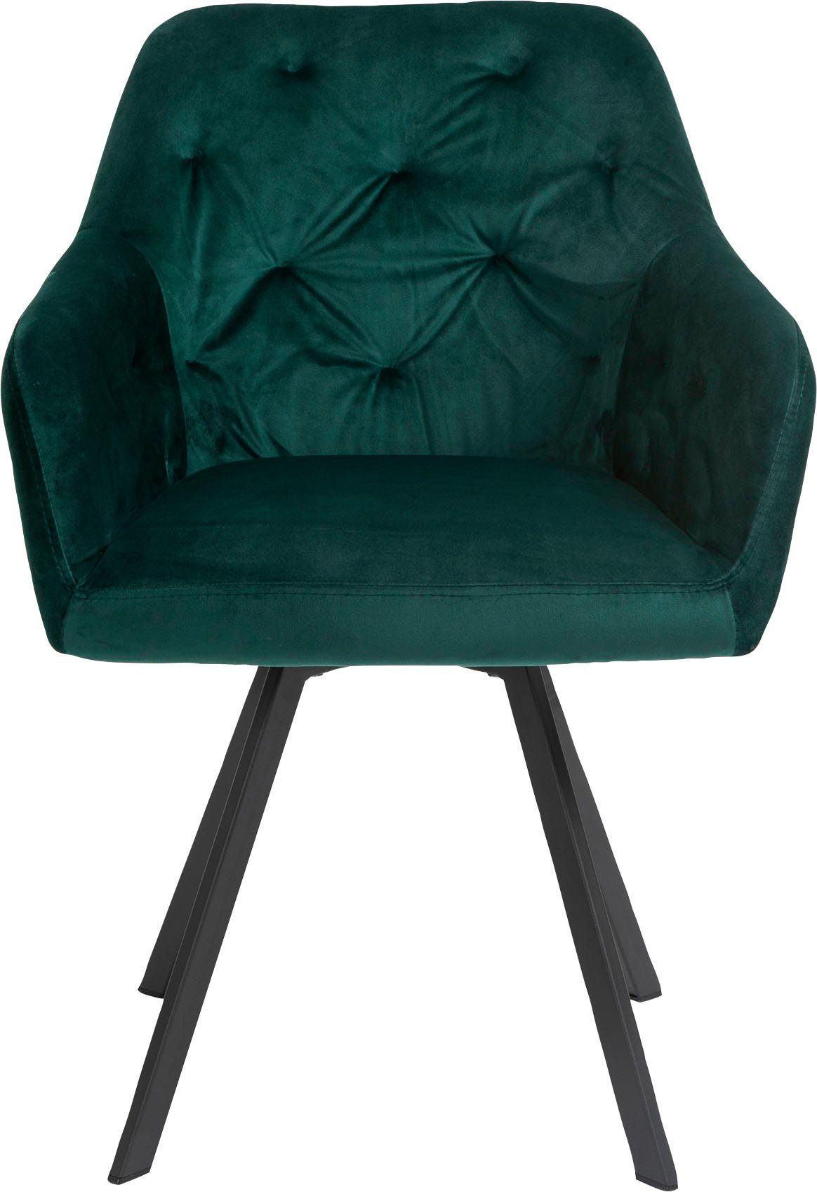 St), der Sitzfläche unter (1 Armlehnstuhl 360° SalesFever | Tannengrün/Schwarz Drehplatte Tannengrün