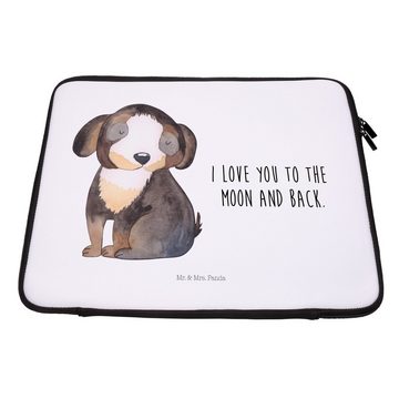 Mr. & Mrs. Panda Laptop-Hülle Hund entspannt - Weiß - Geschenk, Tasche, Hundespruch, Computertasche