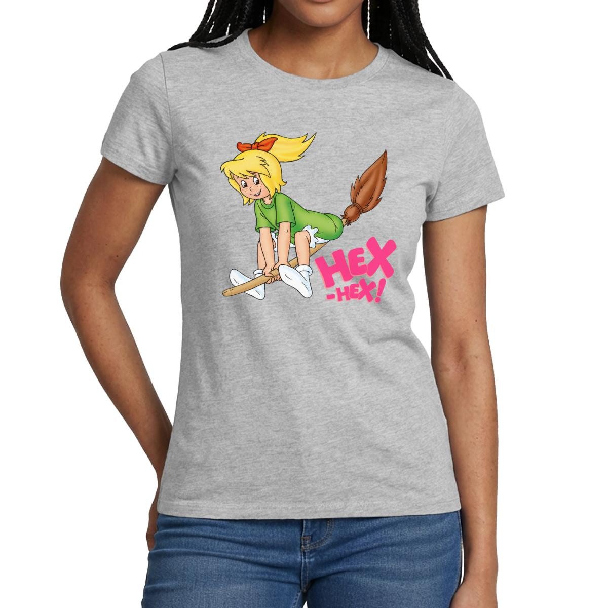 Spreadshirt T-Shirt Bibi Blocksberg Fliegt Davon Frauen T-Shirt (1-tlg) Slim Fit, fällt klein aus