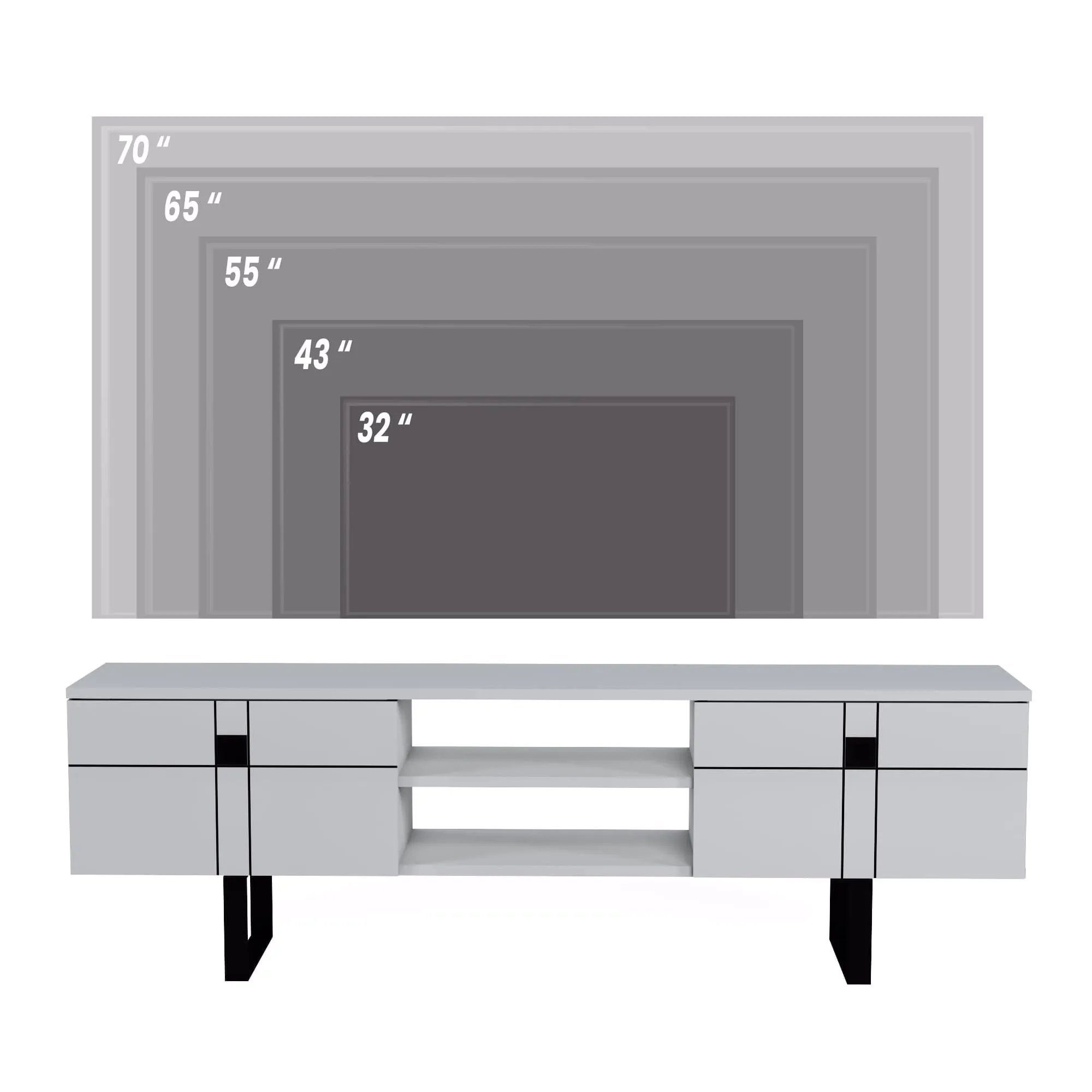 Minimadecor TV-Schrank Paulo TV-Schränke Schwarz x 50 cm Weiß oder & x 35cm weiß/schwarz cm 160 Nussbaum