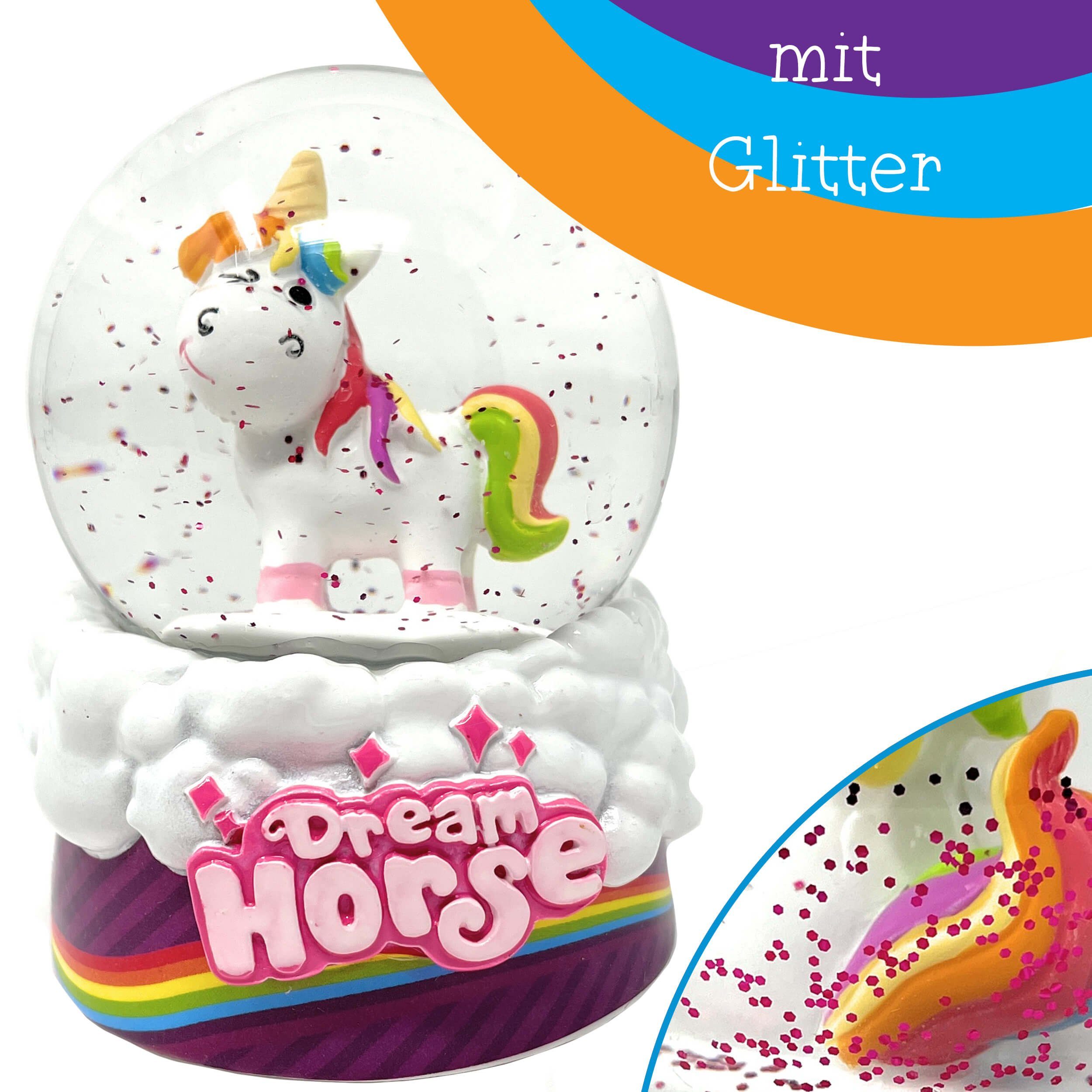 TOBJA Schneekugel Schneekugel Einhorn mit Glitzer, Schüttelkugel Glas Unicorn - Eine via zufällige Auswa