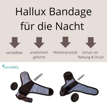 Medosan Hallux-Bandage Hallux Bandage, Ballenschutz für die Nacht, verstellbar