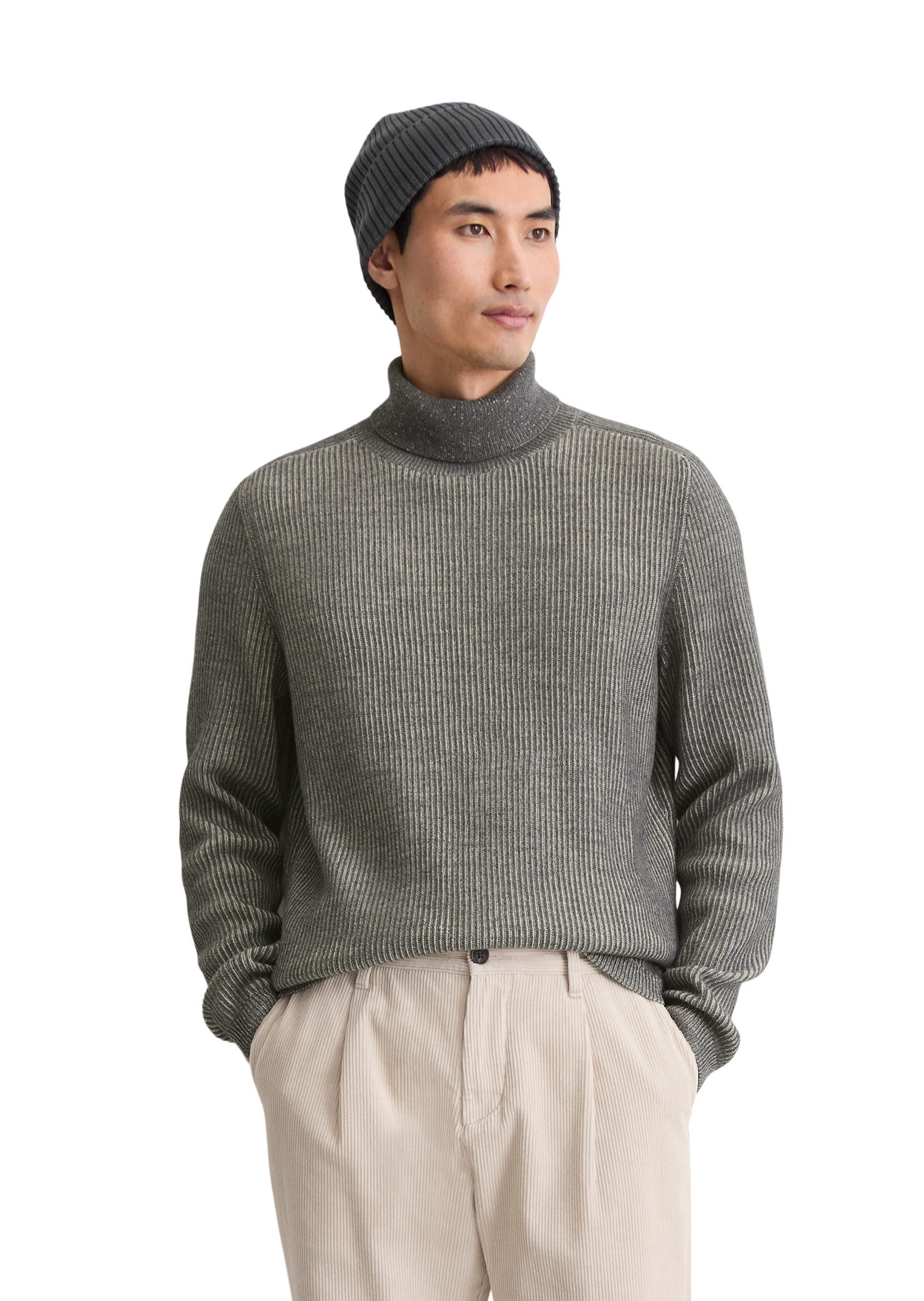 Marc O'Polo Rollkragenpullover aus Baumwoll-Schurwoll-Mix, regular fit, Bi- günstig online kaufen