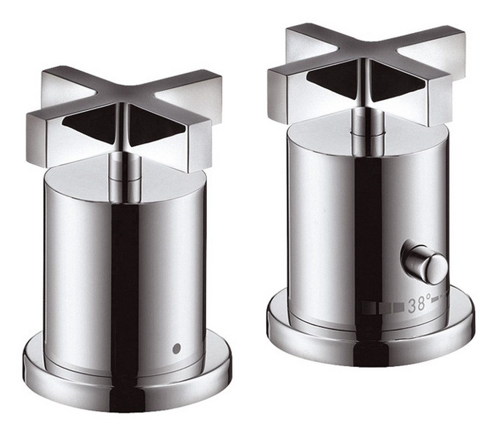 hansgrohe Wannenthermostat Axor Citterio 2-Loch Wannenrandarmatur m. Thermostat Unterputz m. Kreuzgriff - Chrom